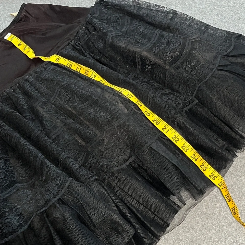 Vintage Hoops Slip Skirt Small Black Lace Tulle Whimsigoth Lolita Kawaii Cosplay